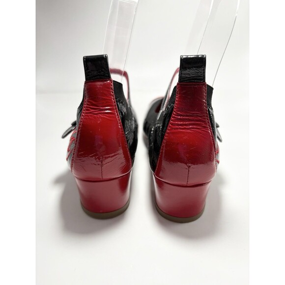 Chanel Mary Jane Block Heels Red & Black Patent Leather Cap Toe Sz EU 36 6 - Picture 3 of 10